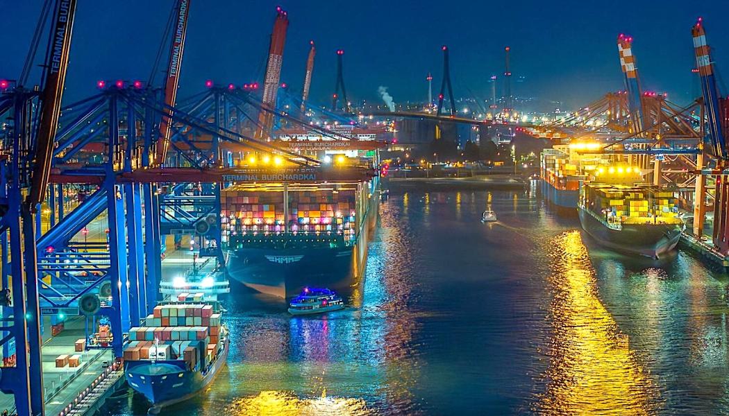 Tysklands största exporthamn i Hamburg. Foto: The Port of Hamburg