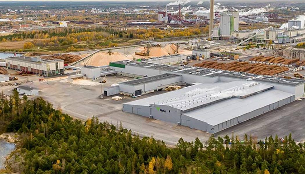 Metsäs nuvarande anläggning i Rauma. Foto: Metsä Group