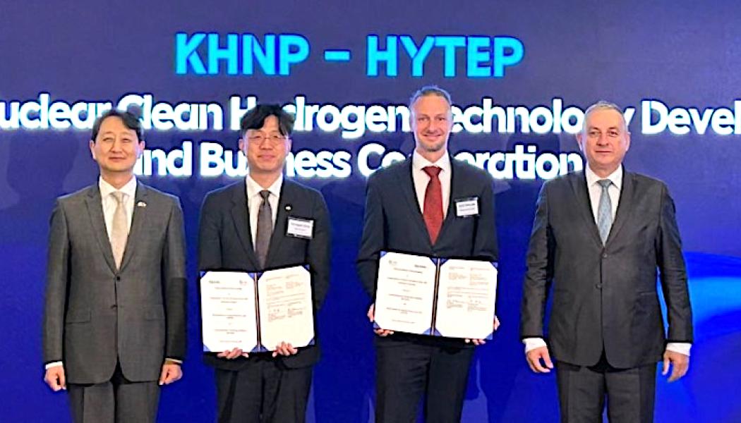 Avtalet har undertecknats. Sydkorea och Tjeckien samarbetar kring vätgasproduktion. Bild: KHNP