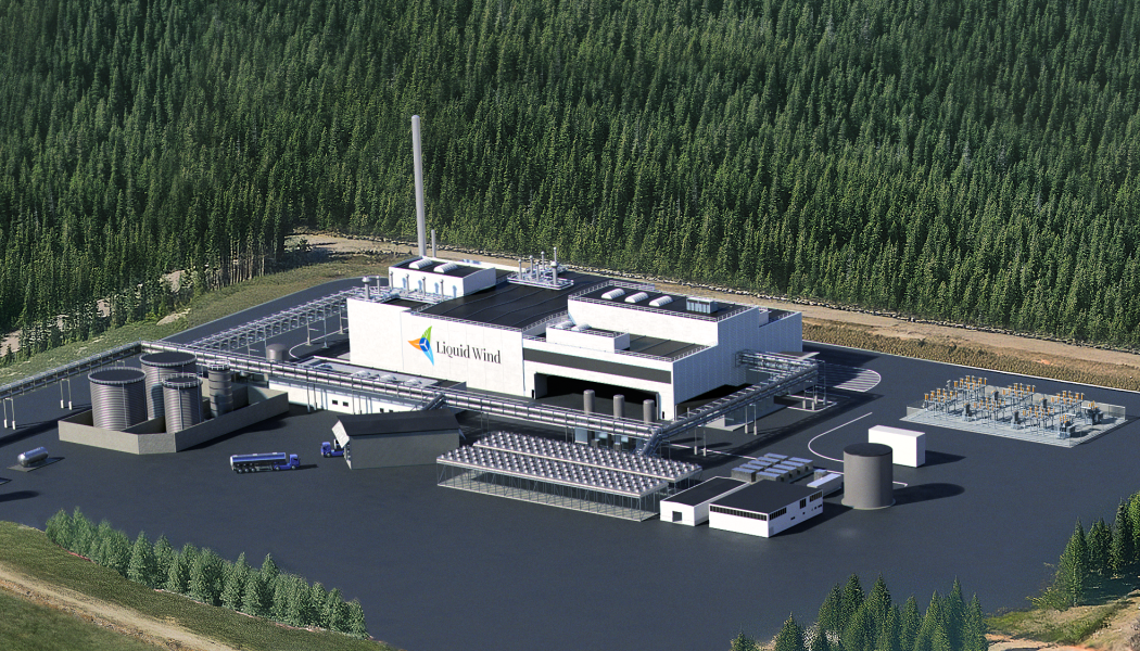 Produktionsanläggningen i Umeå. Illustration: Liquid Wind.