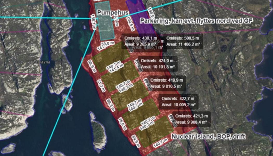 Den planerade föreslagna byggplatsen för kraftverket i norska Øygarden. Bild: Norsk Kjernekraft