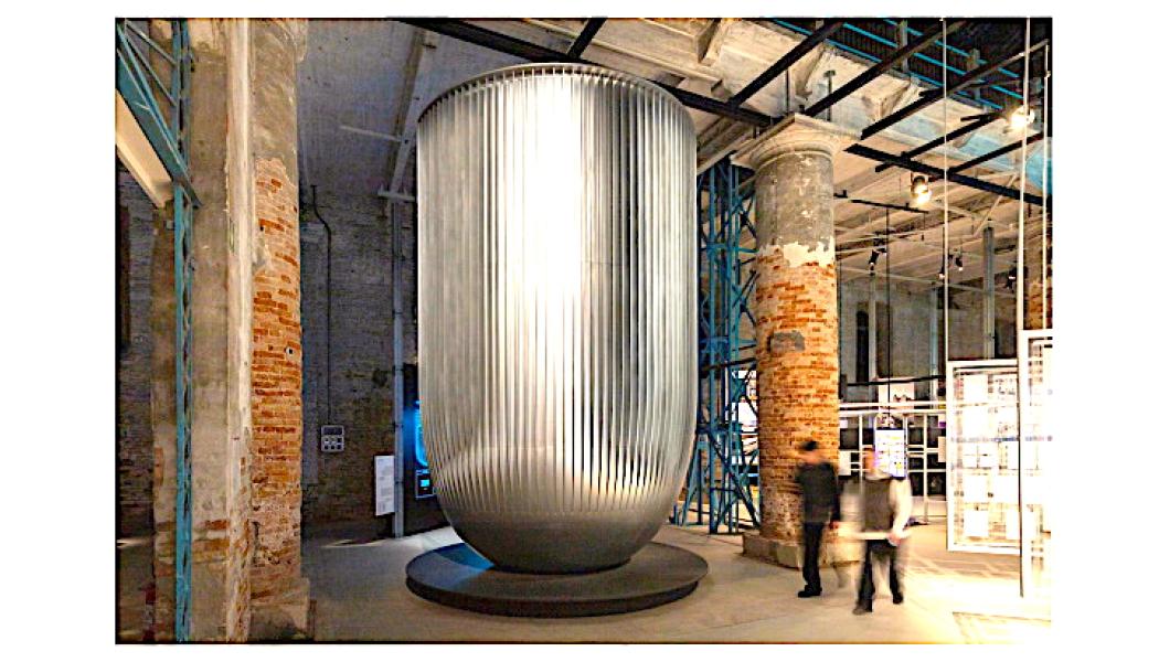 En särskild del av installationen är utformad för att visualisera data och information om kärnkraftens roll i framtidens energisystem. Foto: Newcleo