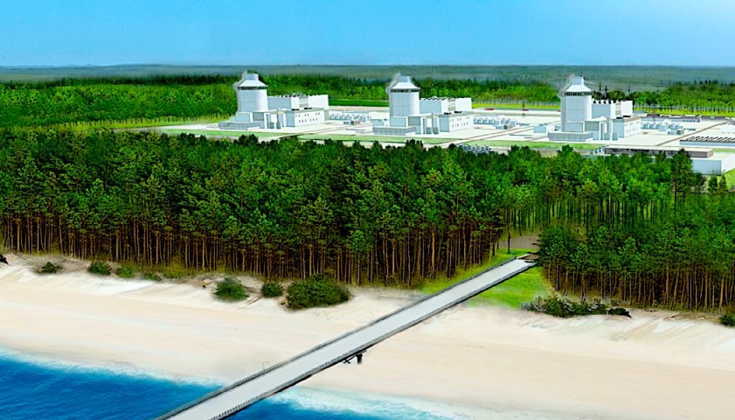 Målet är att denna första polska AP1000-reaktor ska tas i kommersiellt bruk 2033. Illustration: Polskie Elektrownie Jądrowe (PEJ)