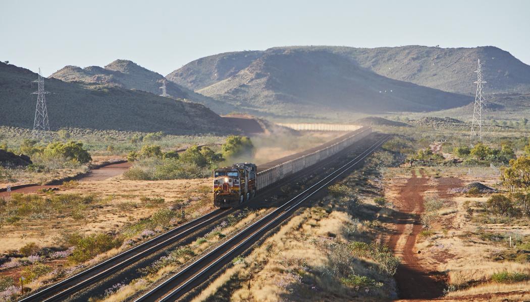 Malmtåg i Pilbara-regionen. Foto: Copyright © 2023 Rio Tinto