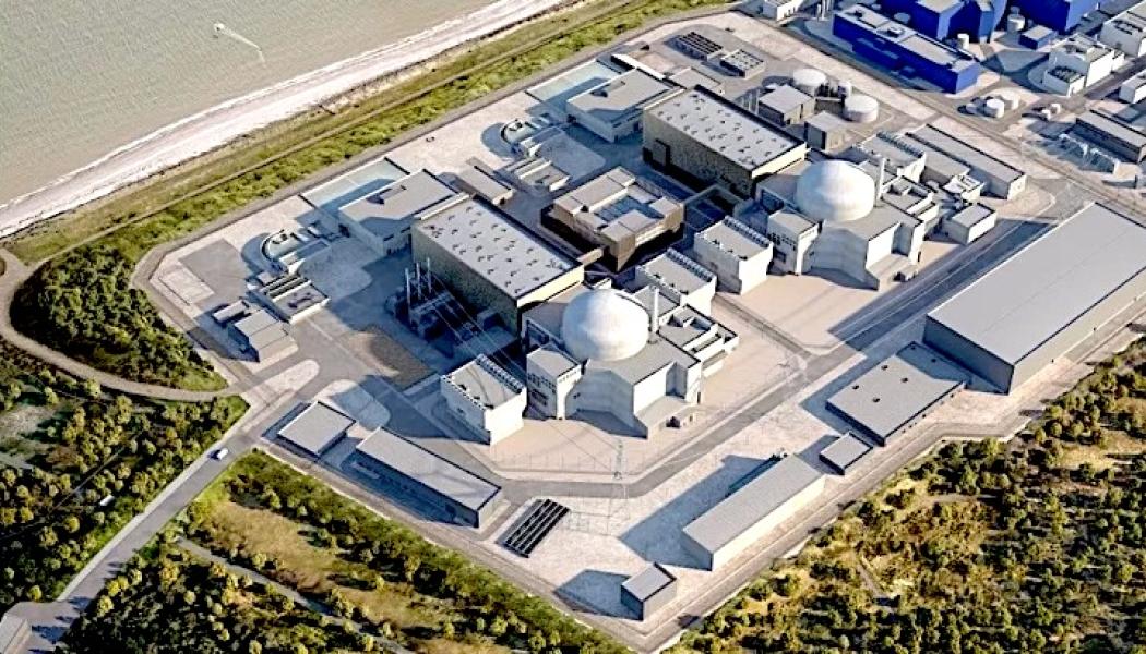 Illustration av de framtida reaktorbyggnaderna i Sizewell. Foto: EDF-Energy