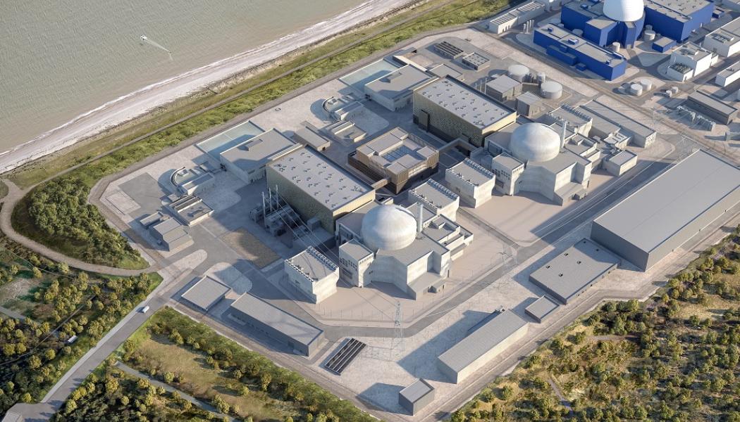 Kärnkraftsreaktorerna Sizewell B och C i Suffolk. Foto: EDF Energy.