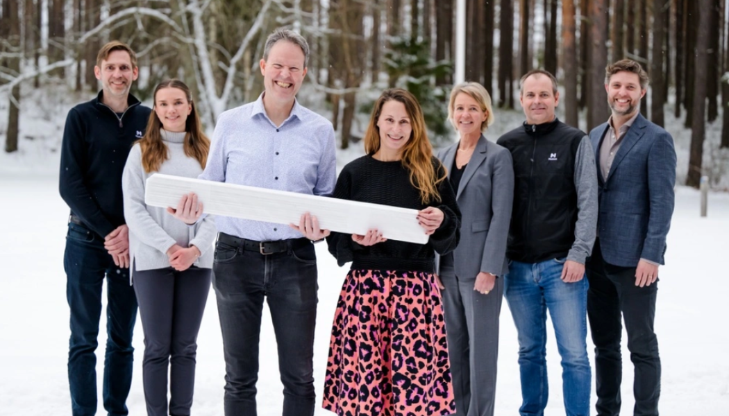 Från vänster: Lars-Kristen Holst, Moelven, Thea Persson, Moelven, Bjorn Larsson, Billerud, Jenny Flod, Billerud, Sanna Hjelm, Moelven, Anders Carlsson, Moelven, Tjalling Chaudron, Moelven. Foto: Paper Province