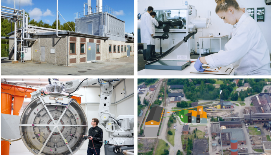 Bildkollage på fyra projekten som fått stöd. Foto: Göteborg Energi, GKN Areospace, Altris, FerroSilva/Energimyndigheten 