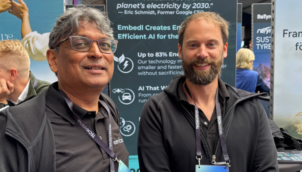 Devdatt Dubashi, forskningschef, och Hans Salomonson, vd, Embedl. Foto: Teknikföretagen