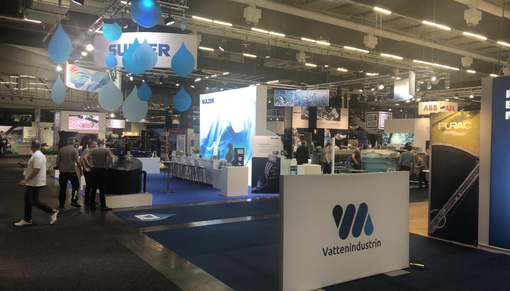 Vatten 2023 på Svenska Mässan i Göteborg har samlat 230 utställare, vilket innebär fullbokat, enligt arrangörerna. Foto: Anders Carlsson