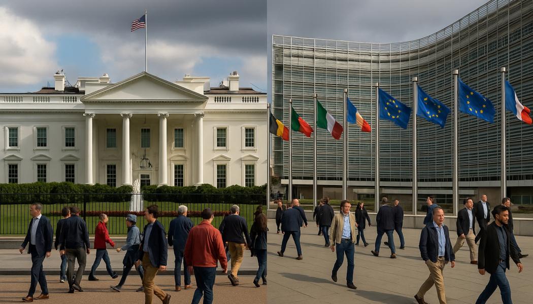 Trump har gjort tydligt att han ser EU:s digitala regelverk som ett hot mot amerikansk ekonomi. Bryssel å sin sida betraktar regleringen som en central del av sin digitala suveränitet. Konflikten riskerar därför att fördjupa de redan spända handelsrelationerna mellan parterna. Bild: AI-genererad bild. Ej ett fotografi.
Upphovsrätt © Conventus– AI-genererat innehåll. 