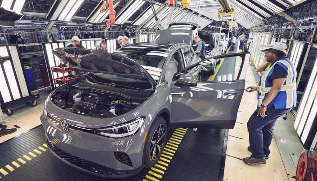 Produktionslinje i en Volkswagen-fabrik. Foto: VW