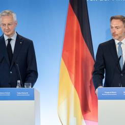 Frankrikes finansminister Bruno Le Maire (till vänster) och hans tyska kollega Christian Lindner. Foto: Deutschlands Bundesministerium der Finanzen / Photothek