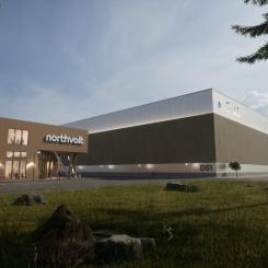 Northvolts planerade batterifabrik i Kanada. Ill: Northvolt