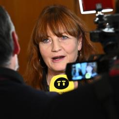 Claudio Bresciani/TT: IF Metalls ordförande Marie Nilsson. Arkivbild.