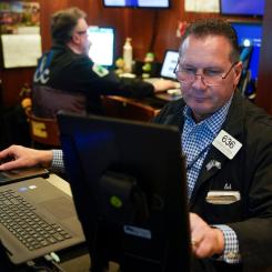 Seth Wenig/AP/TT: Investerarna på Wall Street visade stort intresse för bankaktier. Arkivbild.