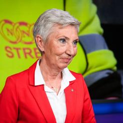 Beate Oma Dahle NTB/TT: Norska LO-ordföranden Peggy Hessen Følsvik i i samband med att hon gästade NRK tidigare i veckan.