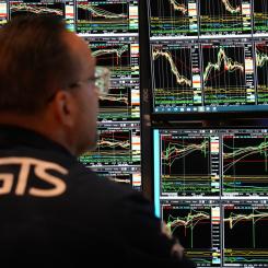 Seth Wenig/AP-TT: Tekniktunga Nasdaq-index steg över två procent. Arkivbild.