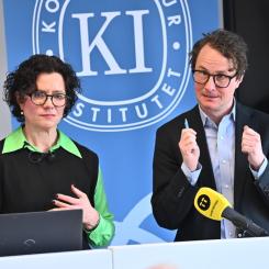 Claudio Bresciani/TT: Ylva Hedén Westerdahl, chef för Konjunkturinstitutets prognosavdelning och Albin Kainelainen, generaldirektör. Arkivbild.