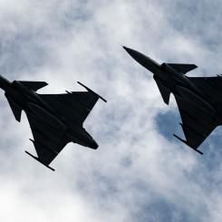 Johan Nilsson/TT: Två Jas 39 Gripen. Arkivbild.