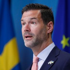 Caisa Rasmussen/TT: Bistånds- och utrikeshandelsminister Johan Forssell (M) kallar svenska företag till möte efter hoten om bojkott i efterdyningarna av koranbränningarna. Arkivbild.