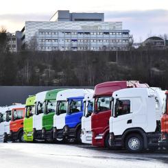 Jonas Ekströmer/TT: Både Scania och Volvo har ökat sin export till Centralasien, men menar att det handlar om små volymer. Arkivbild från Scania i Södertälje.