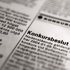Jessica Gow/TT: Antal företagskonkurser fortsätter att öka. Arkivbild.