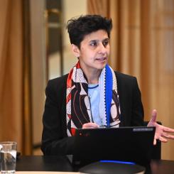 Claudio Bresciani/TT: Rupa Duttagupta från Internationella valutafonden (IMF) i samband med sitt besök i Sverige.
