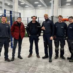 Delar av teamet: Emiljano Inelund, Artan Rama, Edvin Lakanen, Moustafa Hyytiäinen, Simon Johansson och Hampus Johansson. Foto: Troax