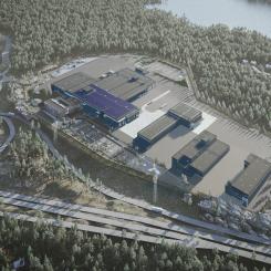Lokomotion Technology Center-anläggningen, som Metso förvärvade 2021, omfattar 23 hektar och kommer att ta emot över 900 Metso-anställda. Den totala byggnadsytan är cirka 66 000 kvadratmeter. Bild: Metso