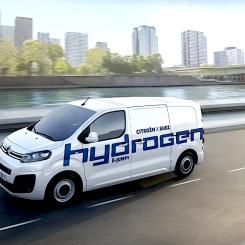 En reklambild av den bränslecellsdrivna Citroën Jumpy. Bild: Stellantis.