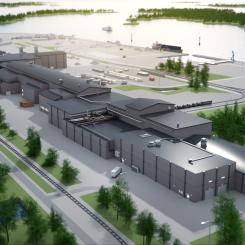 Illustration av SSABs nya stålverk i Luleå. Ill: SSAB