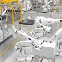 Enligt ABB är robotarna perfekt lämpade för montering med hög nyttolast, som gigapress, höghastighetspress och palletering, liksom kontakttillämpningar med krav på hög noggrannhet som bearbetning. Foto: ABB