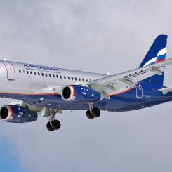 En Aeroflot Sukhoi Superjet 100 landar på Sheremetyevo flygplats. Foto: Wikipedia Common. Kredit: Dmitry Zherdin