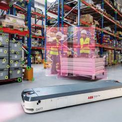 AMR i fabrik med Visual SLAM-navigering. Bild ABB