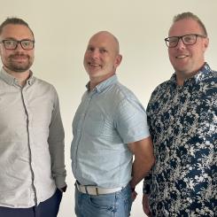 Robin Winkvist, Peter Norrman och Magnus Wictorsson börjar på Smidmek. Foto: Smidmek