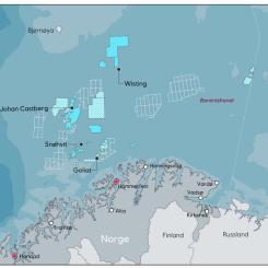 Illustration av Equinors planerade utbyggnad av Wistingfältet i Barentshavet. Projektet kan bli Norges största nya oljeutveckling på den norska kontinentalsockeln under de kommande åren. Karta: Equinor