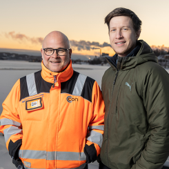 Magnus Häggström, vd och Clas Bergman, grundare och vice vd har hittat ett bra samarbete som ska ta örnsköldsviksbaserade företaget ut i Europa. Foto: BizMaker