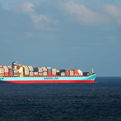 Maersk-fartyg på väg. Foto: Creative Commons Lic, kredit: Bluesnap