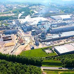 Norske Skogs pappersbruk i den franska staden Golbey. Foto: Norske Skog