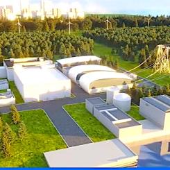 Nuward, EDF:s dotterbolag designar också SMR-kraftverk. Illustrationen visar en möjlig anläggning. Bild: EDF GROUP