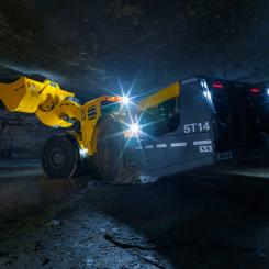 Epirocs lastare Scooptram ST14 är del av ordern från JCHX Mining and Construction. Foto: Epiroc