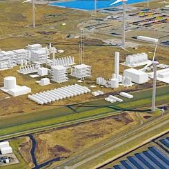 Visualisering av Equinors och Lindes vätgasprojekt H2M Eemshaven. Foto: Equinor