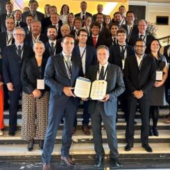 Europeiska industriledare från organisationen, Nuclear Alliance of the EU Member States, presenterar sin manifest. Foto: Nucleareurope