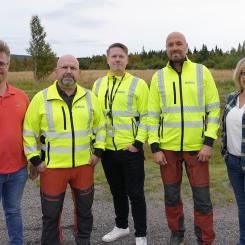 Fr. vänster_Johan Gustafsson-Magnus Kohkoinen-Magnus Pekkari-Patrik Snell-Linda Dittrich. Foto: Snells Entreprenad AB/Nordkust Maskin AB