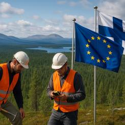 Europeiska kommissionen har pekat ut sex projekt i Finland som strategiskt viktiga för unionens framtida försörjning av råvaror.  Illustration: AI-genererad bild. Ej ett fotografi. Upphovsrätt © Conventus