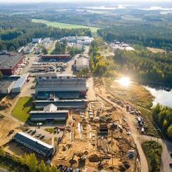Flygfoto över GTK Mintec-området i finländska orten Outokumpu. Foto: Finlands geologiska undersökning / Matti Immonen