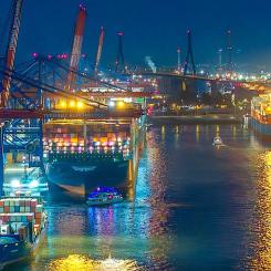 Tysklands största exporthamn i Hamburg. Foto: The Port of Hamburg
