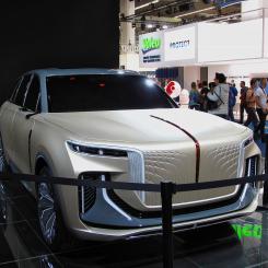Kinesisk elbil Hongqi på en europeisk mässa. Bild: Wikipedia Common, kredit: Rutger van der Maar from Leid