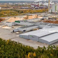 Metsäs nuvarande anläggning i Rauma. Foto: Metsä Group